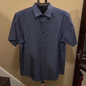 Hart Schaffner Marx Navy Floral Button Down Shirt